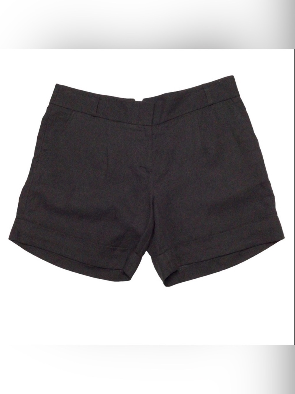 BCBGMaxAzria Pia Linen Blend Cuffed Black Shorts Size 8